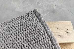 שטיח כותנה חלק - אפור אבן