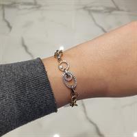 צמיד זהב 14 קראט משובץ זרקונים