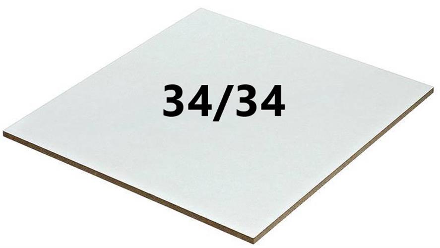 משטח MDF במידה 34/34 בציפוי לבן