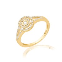 טבעת זהב 14 קראט 0.24 קראט יהלומים 812003 - מחיר מבצע! 