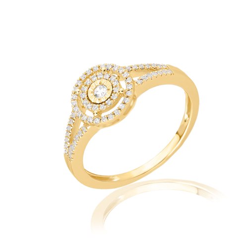 טבעת זהב 14 קראט 0.24 קראט יהלומים 812003 - מחיר מבצע! 