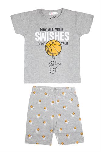 פיג׳מת כדורסל אפורה