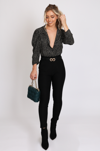 מכנס מייגן  מחטב שחור