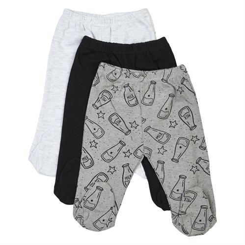 סט 3 רגליות מודפסות אפור מלאנג'