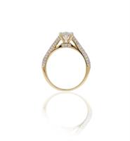 טבעת יהלומים טבעת אירוסין זהב לבן 0.90 קראט