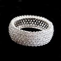 טבעת כסף רחבה משובצת זרקונים RG5602 | תכשיטי כסף 925 | טבעת כסף