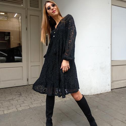 שמלת HOLLY תחרה - שחור