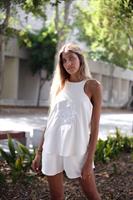 חולצת ריקמה ג'ואנה לבן