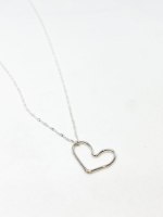 שרשרת לב ניאון כסף