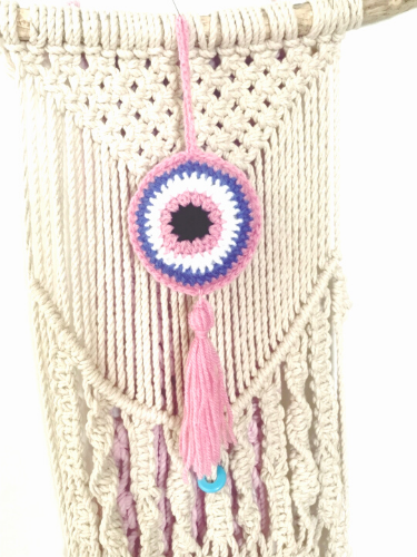 מתלה עין טובה ,מחזיק עין, עין טובה , עין טובה בוורוד, מתלה עין בורוד, ורוד למתלה עין, מתלה לעגלת תינוקת, מתלה עין לתליה, מתלה עין מחזיק מפתחות, העין הטובה , עין סרוגה , עין כחולה סרוגה 