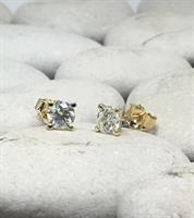 עגילי יהלומים 0.80-0.75 קראט דגם מרטיני | עגילי יהלומים צמודים לאוזן | עגילי יהלומים סוליטר בזול