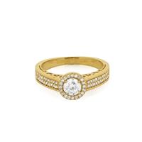 טבעת אירוסין משובצת ביהלומים 0.92 קראט בזהב 14 קרט-תעודה IGL