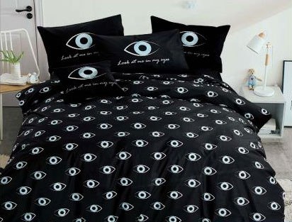 מצעים עינים שחורות טורקיז כותנה