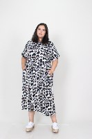 שמלת בריטני טריקו מנומר לבן