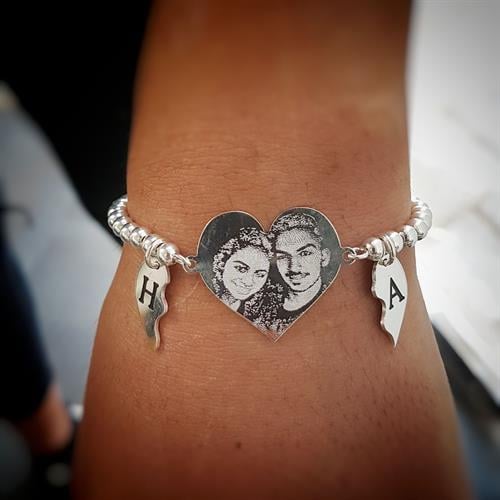 צמיד תמונה וחריטה דגם "הדר"