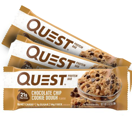 3 חטיפי חלבון עוגיות עם שוקולד צ'יפ, קווסט