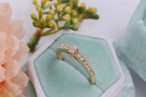 טבעת זהב 14 קראט 0.47 קראט יהלומים 8204093 - מחיר מבצע! 