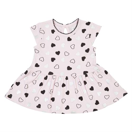 שמלה לבבות ורוד בייבי