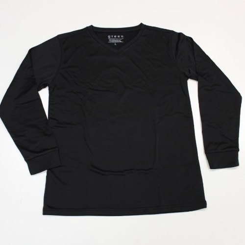 גופייה טרמי גבר צווארון וי שחור