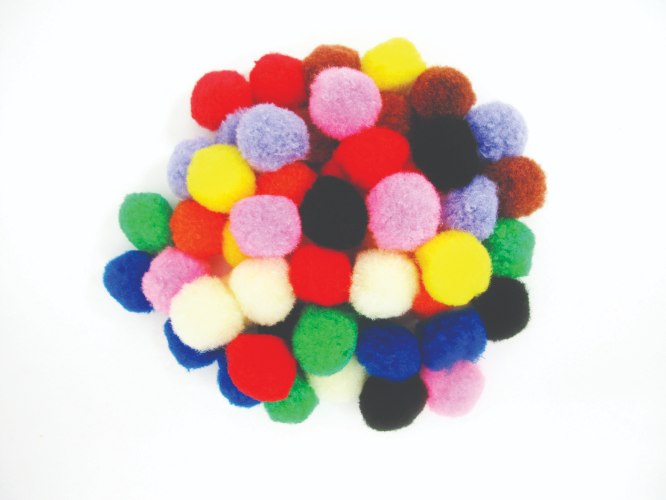 פונפונים 50 יחידות בגודל - 1 סמ