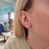 עגילי חישוק 1.3 סמ זהב לבן קטנים