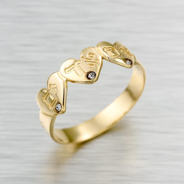 טבעת שם בעיצוב אישי גולדפילד 18 קראט איכותית יפיפיה