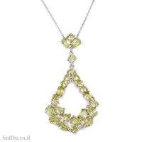 תליון מכסף משובץ אבני פרידוט T6135 | תכשיטי כסף