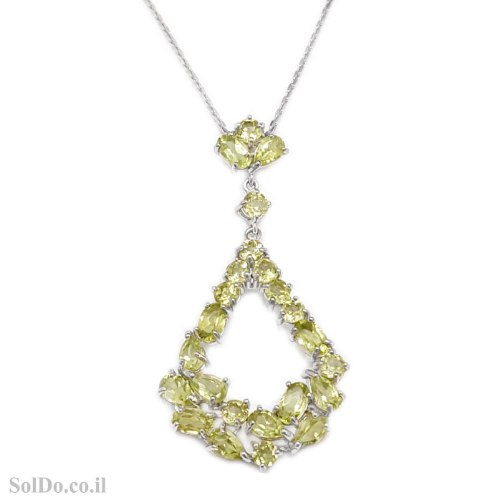 תליון מכסף משובץ אבני פרידוט T6135 | תכשיטי כסף