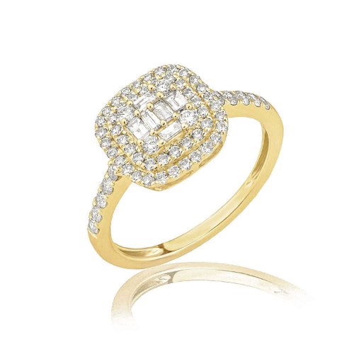 טבעת זהב 14 קראט 0.68 קראט יהלומים 822493 - מחיר מבצע!