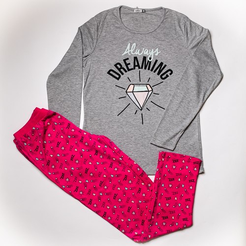 פיג'מת אינטרלוק יהלום מלאנג' נשים