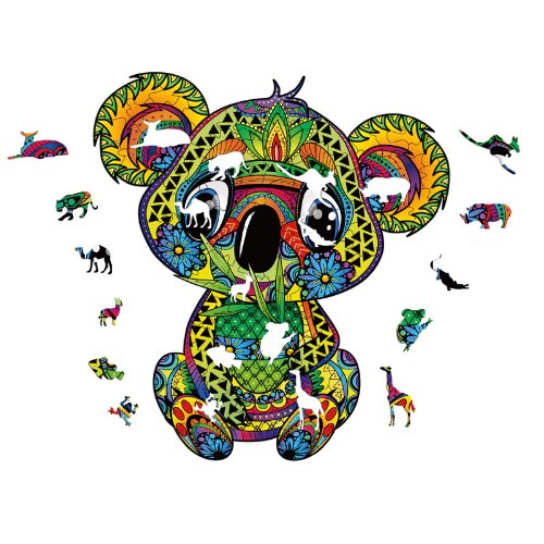 פאזלים חלקי  חיות שמרכיבות חיות בתלת מימד - חלקים מעץ דקורטיבי