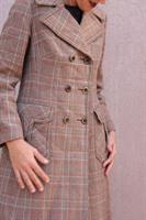 מעיל צמר חום ארוך מידה L