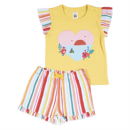 חליפה קצרה הדפס לב פסים