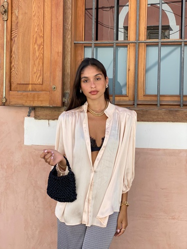 חולצת בל קצרה שמנת