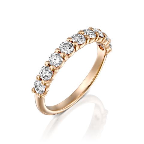 טבעת איטרנטי זהב צהוב / לבן / רוזגולד 14 קראט משובצת יהלומים