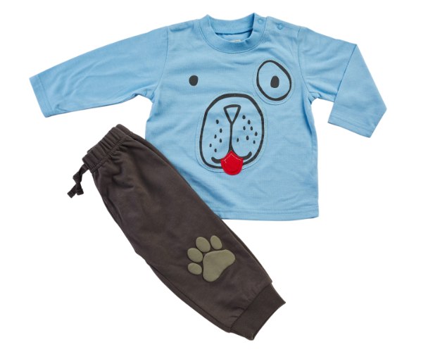 חליפת מעבר דב תכלת-חום מכנס פרנצ׳ טרי