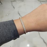 צמיד יד לאשה פאווה זרקונים בזהב 14 קאראט