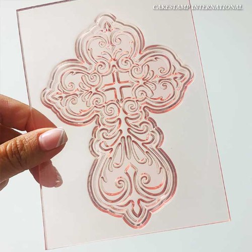 תבנית צלב גדול מקושט| טופר צלב נצרות| תבנית צלב חדש מאתי דבש