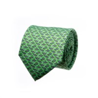 עניבה דגם דגים ירוק