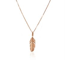 שרשרת ותליון זהב לגבר נוצה