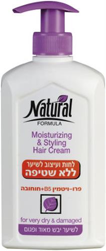נטורל פורמולה לחות ועיצוב לשיער ללא שטיפה לשיער יבש ופגום 400 מל