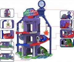 כח פיג'יי|PJ- חניון ענק+ מכונית מתכת ודמות- ילד חתול (מפקדה)