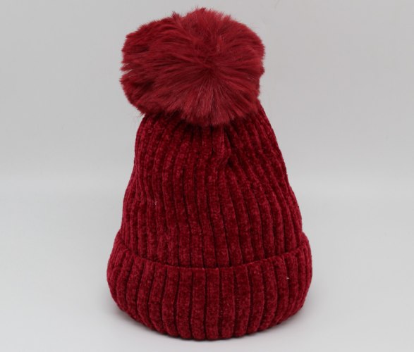 כובע נשים פרווה פנימית בורדו