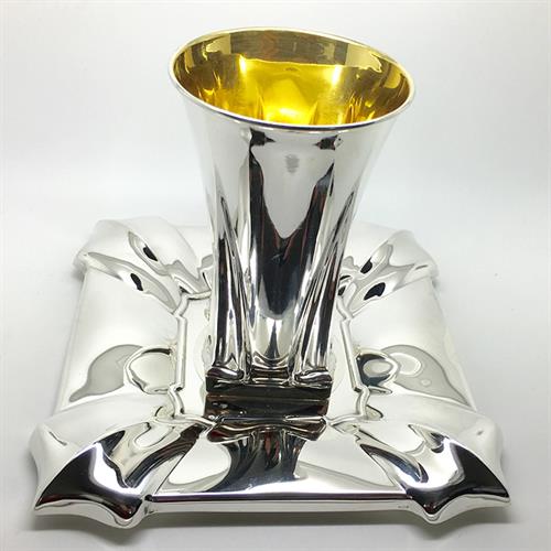 סט גביע וצלחת כסף טהור של האחים חדד לקידוש - SOP001950416