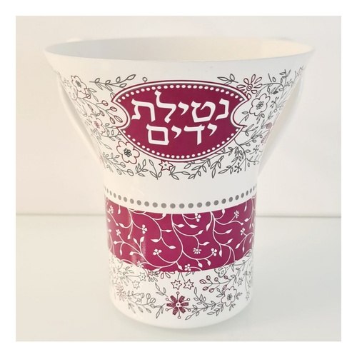 נטלה מעוצבת דגם פרחים בורדו