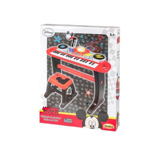 אורגן אלקטרוני מיקי מאוס עם מיקרופון וכיסא