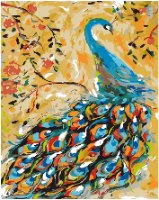 צביעה לפי מספרים - טווס מודרני