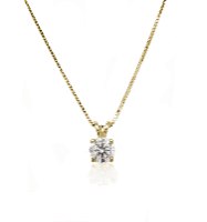 תליון יהלום 0.45 קראט צהוב