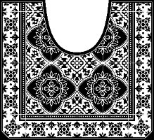 שטיחון ומדבקה לאסלה נובו שחור לבן דגם 232