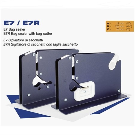מכשיר E7 מתכתי שלחני לשקיות+סכין